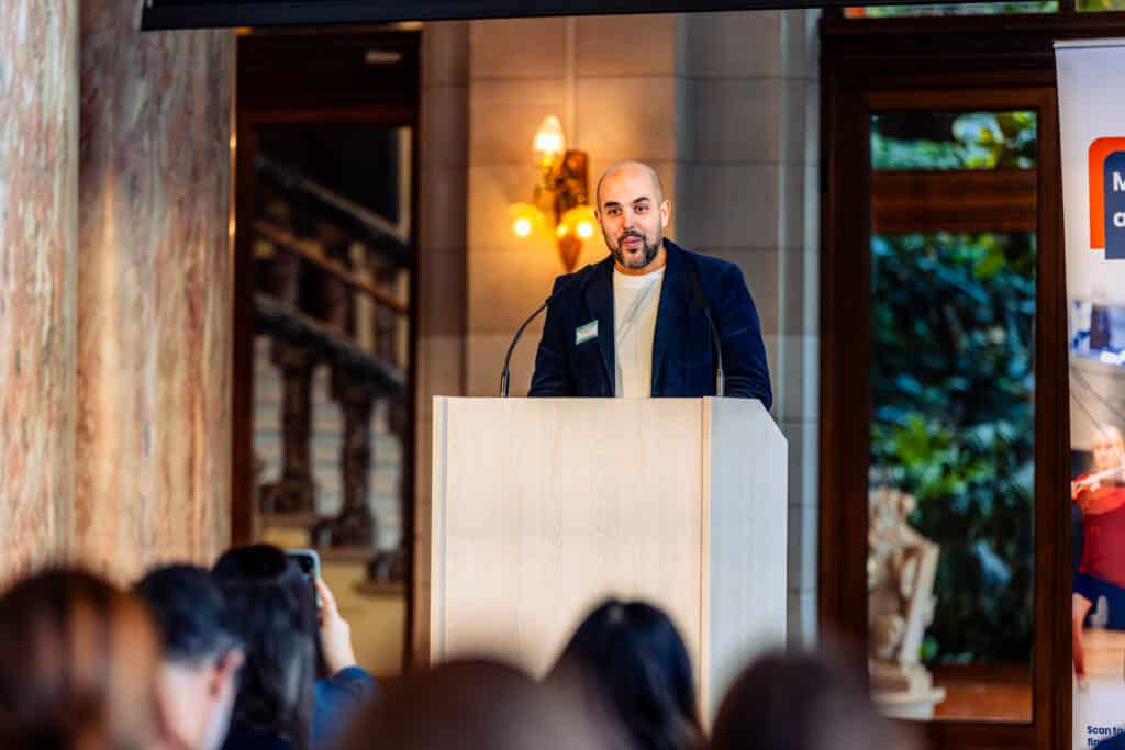 Christophe van Swimwise op het sportinnovatiecongres in Antwerpen